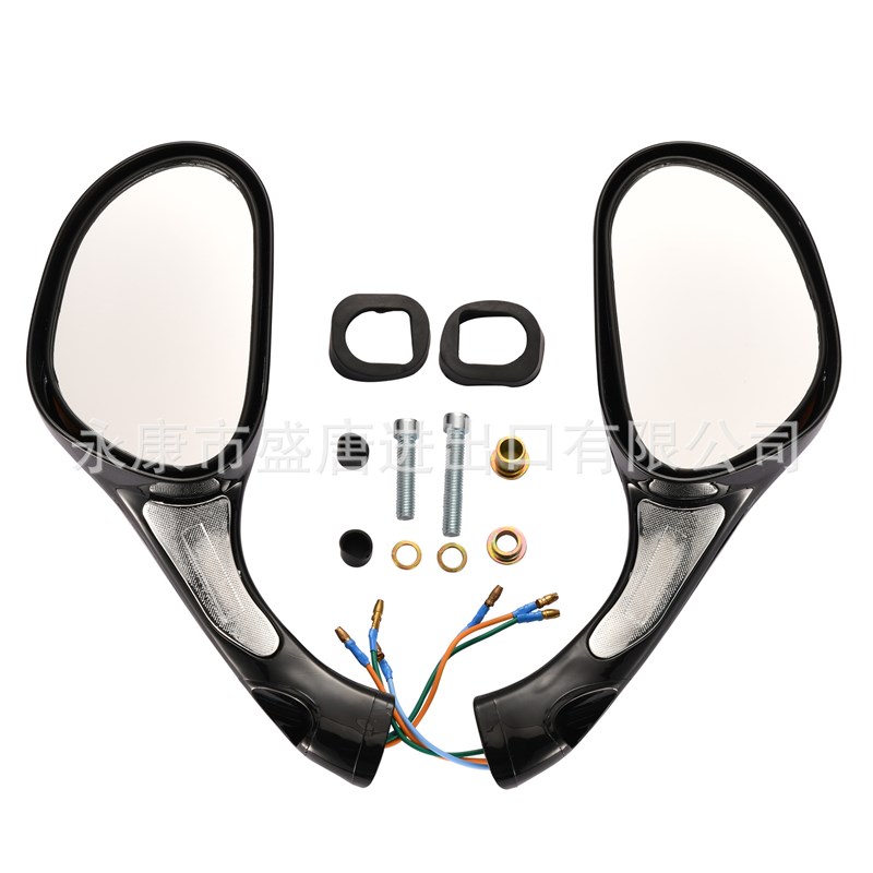 8毫米黑色侧面视镜带有转向信号的摩托车更换Gy6 50cc 80cc 125cc