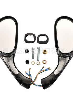 8毫米黑色侧面视镜带有转向信号的摩托车更换Gy6 50cc 80cc 125cc