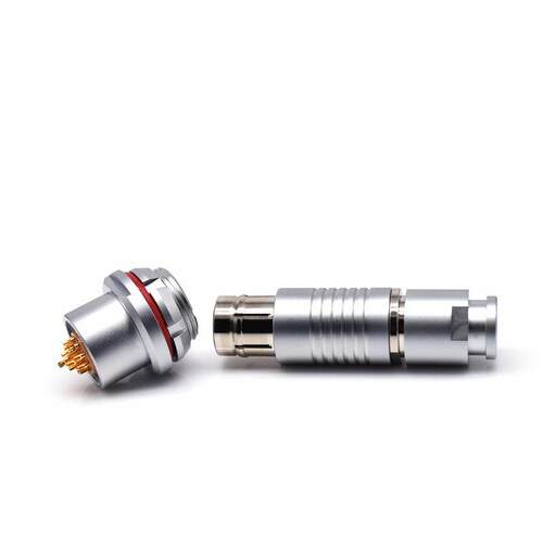 防水公头母头连接器 2F系列2芯3PIN4针5孔圆形推拉自锁金属连接器