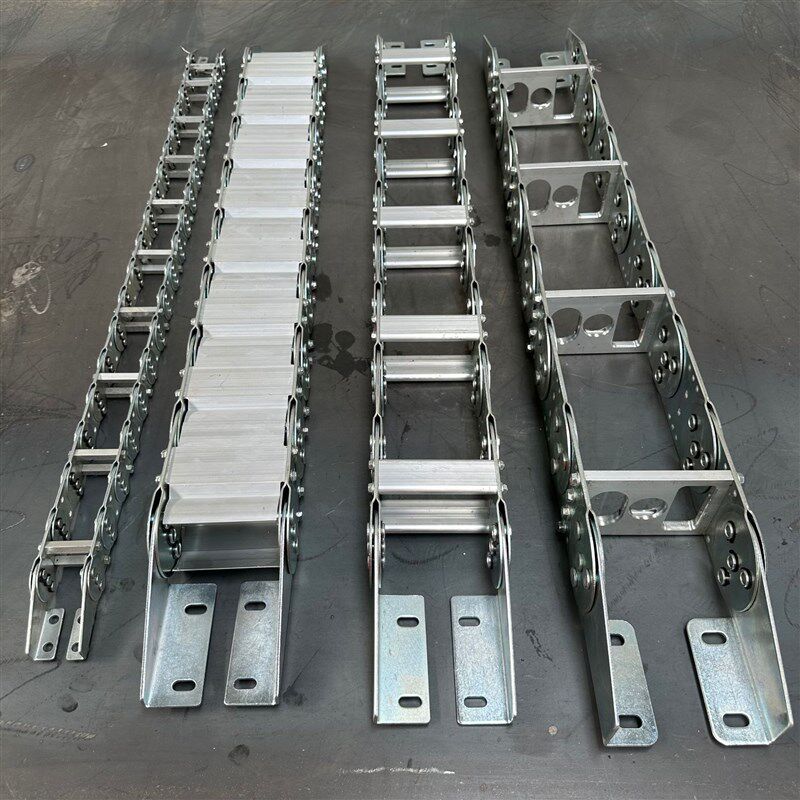 电缆穿线油管桥式全封打孔 厂家定制TL钢铝钢制拖链金属坦克链