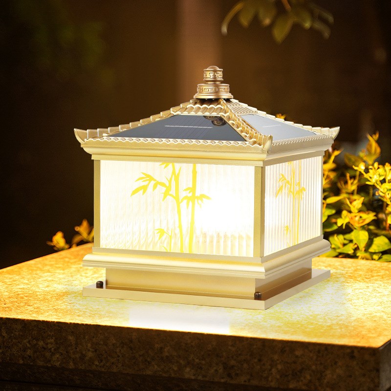 太阳能柱头灯户外防水庭院灯别墅大门门柱灯花园围栏围墙灯柱子灯