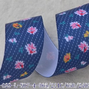 6色25mm热转印圣诞花螺纹带 LX074姚明织带