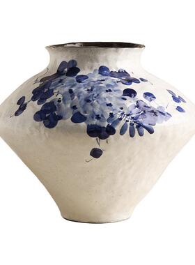 贝汉美白色陶瓷花级感客厅民宿玄关插花台面装饰青花紫藤花器