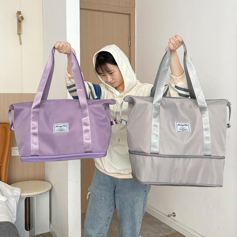 2023年新款热销多功能旅行健身包两层伸缩大容量旅行包运动手提包