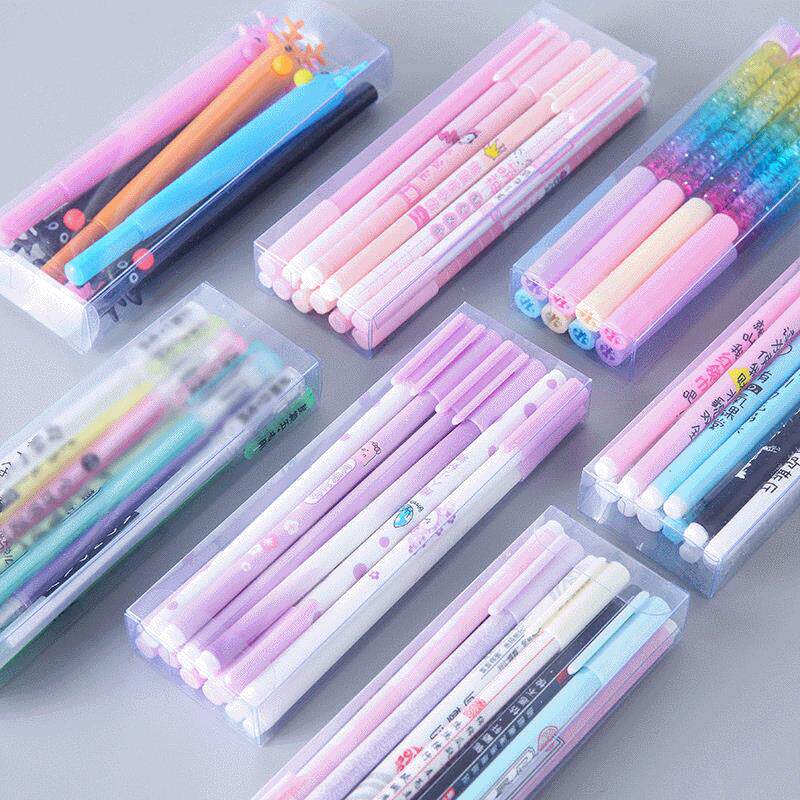 12支装中性笔0.5学生用少女心黑笔 卡通可爱创意水笔韩国个性超萌