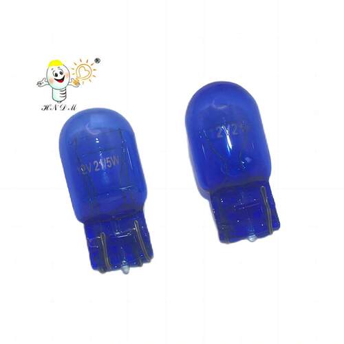 汽车灯泡T20超白光刹车灯7443 7440 本色蓝玻管示宽灯/日行灯