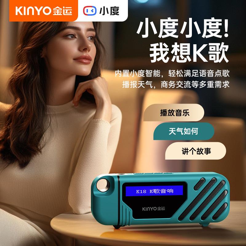 金运 蓝牙音箱k18蓝牙音箱麦克风户外唱歌小型家庭家用无线k歌音