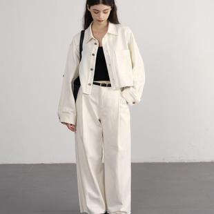 夹克外套套装 白色牛仔复古洗水棉质牛仔裤 24AW NOEND