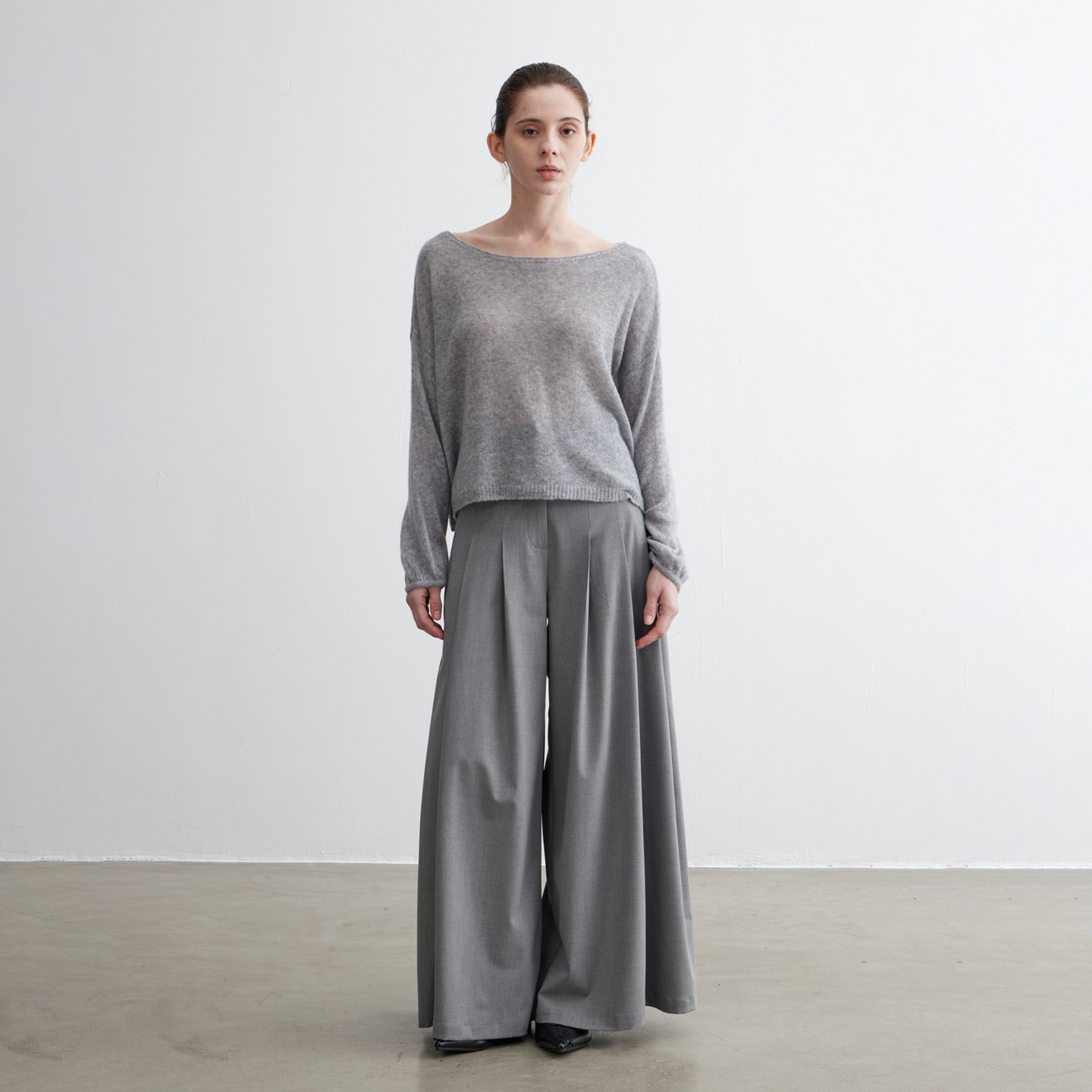 NOEND25SS “灵动百褶裙裤”立体压褶大摆宽松阔腿长裤