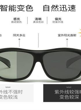 新款近视偏光套镜变色太阳眼镜户外骑行眼镜夜视镜黄片TV护目墨镜