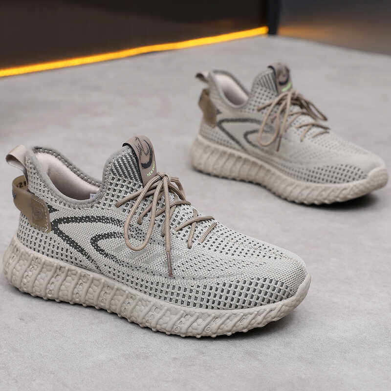 老北京布鞋男款春秋季飞织透气爸爸鞋软底防滑椰子鞋运动休闲鞋