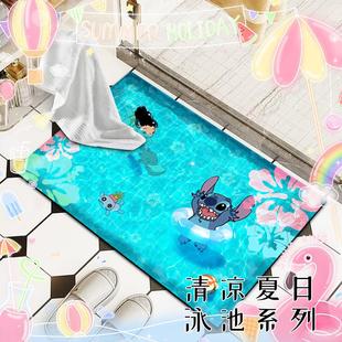 地垫速干吸水脚垫家用卫生间门垫 浴室地垫夏日卡通软硅藻泥风格