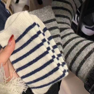 加厚绒子女ins潮秋冬韩版日系条