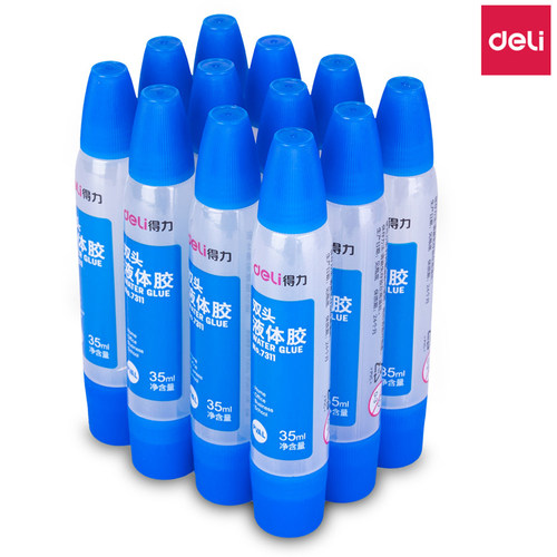 得力7311液体胶双头学生文具