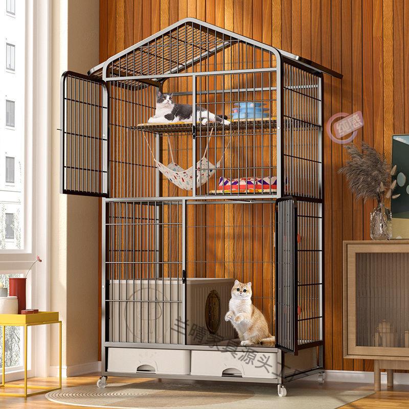 猫笼子家用室内猫别墅超大自由空间带厕所一体大号网红猫窝猫笼子