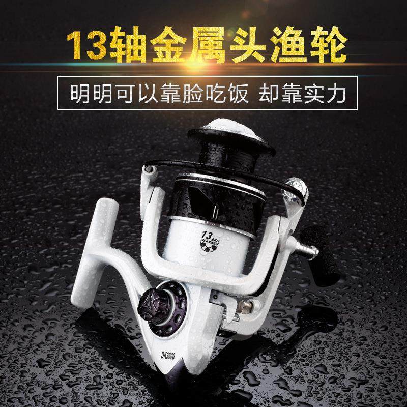 金鲨王路亚轮飞轮全金属头纺车轮渔轮鱼线轮海竿轮路亚海钓轮