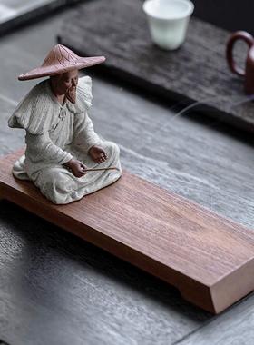 久造中禅意姜太公钓鱼摆件式创意瓷人物假山房JZ-YHX22造陶景卧室