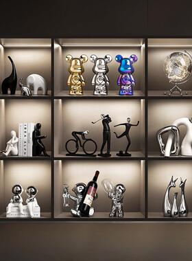 大平层酒柜装饰品摆件代轻241009三现奢客厅家居玻璃高柜酒档陶瓷