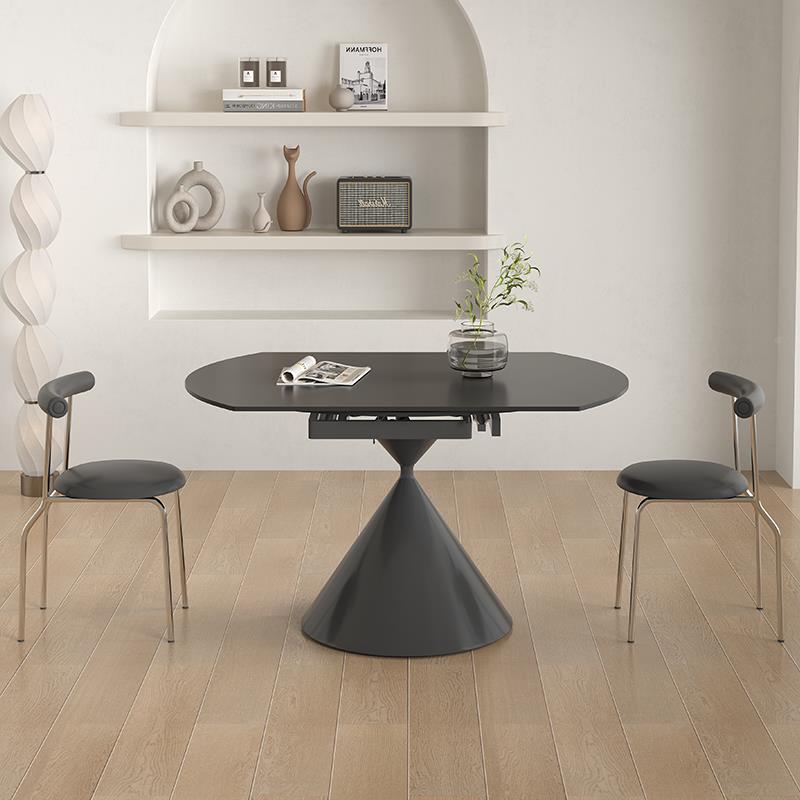 伸缩岩板折餐桌CZ-148方圆现代简约小叠户型尔华兹黑色变多功能旋