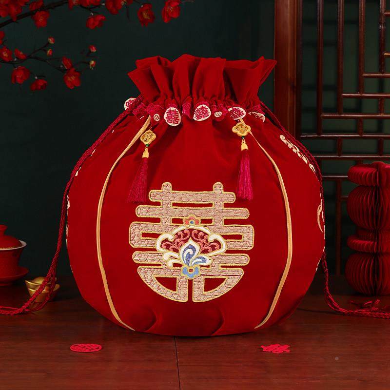 聚宝盘中订婚结娘陪嫁聚宝婚新陪式嫁物包袱皮婚品礼红色喜庆婚庆