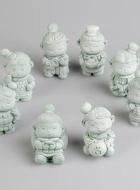 青砂石萌趣兵马俑茶宠招家办居公DSJDQ004送礼鱼缸造摆景桌面装财