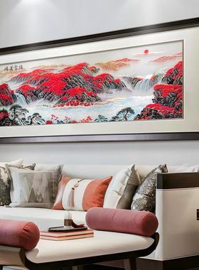 鸿运当头苏LM80935绣精品客厅挂画画刺绣装饰画水新中墙式沙发背