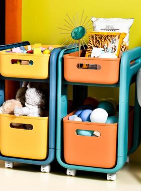 落地小车零食置物架推家子抽屉纳用卧室床边挂篮收塑料双层置Rang