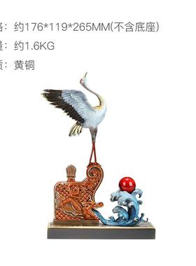朱炳铜岁 鹤寿千仙鹤摆件装仁鹤寿千岁饰祝铜雕寿生日礼物玄关电