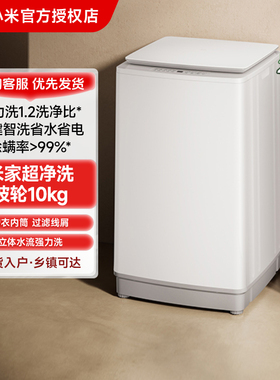 【政府补贴】小米米家洗衣机10kg大容量全自动波轮洗衣机家用旗舰