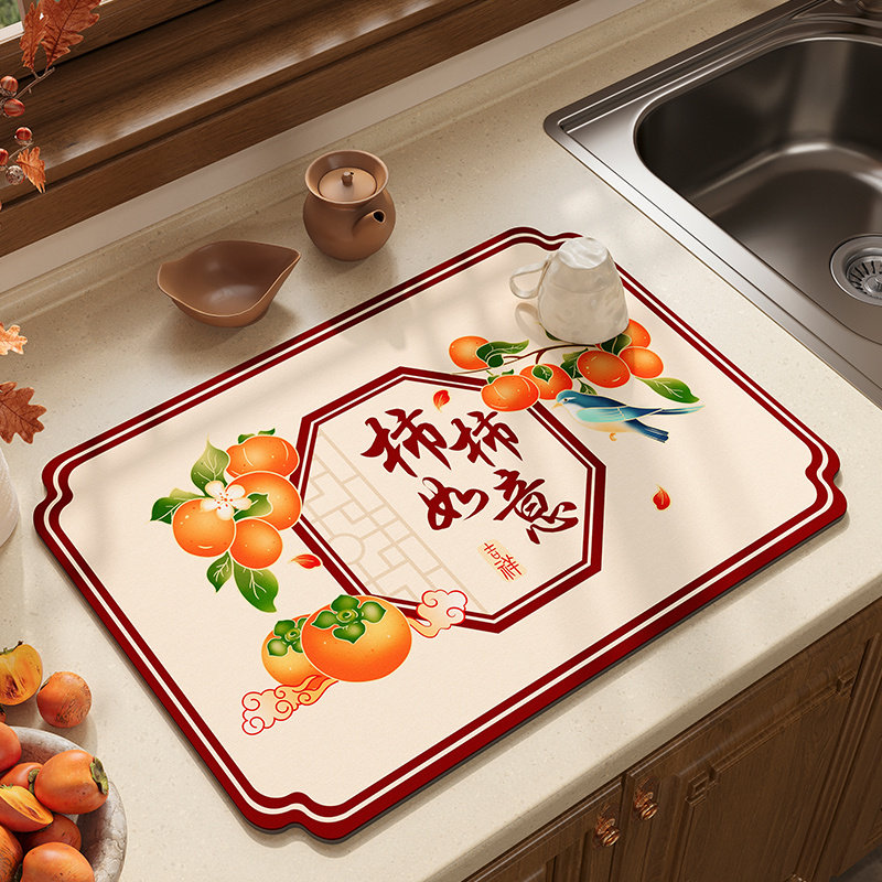 吧台咖啡机专用桌面吸水垫厨房台面软硅藻泥沥水垫防烫隔热餐盘垫