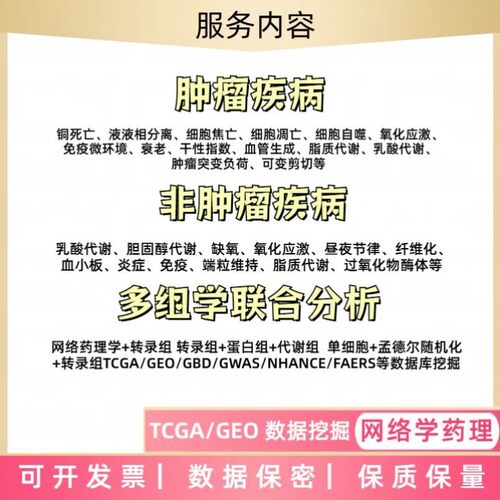TCGA数据库 ceRNA网络 多组学 突变 代谢 高分 生信定制 项目分析