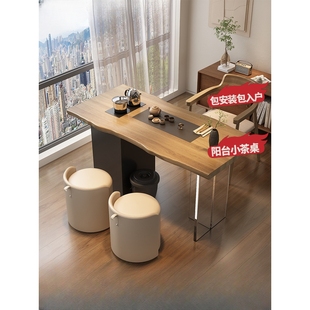 新中式阳台茶桌实木亚克力茶台2025新款家用休闲小茶桌阳台泡茶桌