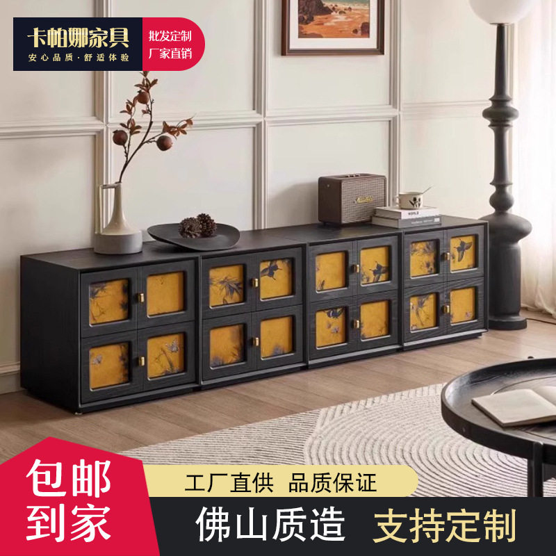 法式中古风香云纱实木电视柜客厅靠墙储物柜组合斗柜高级感床头柜,住宅家具,斗柜,淘宝优惠券,粉丝福利购,淘宝优惠卷