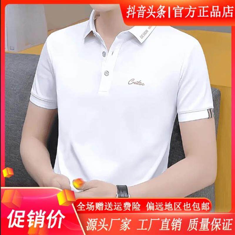 澜阙服饰Amphelisia马年新款男士t恤韩版刺绣图标翻领polo衫上衣