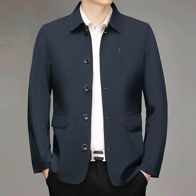 徒徒Jine夹克外套男中年男装风衣春秋夹克衫宽松爸爸装中老年夹克