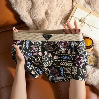 纤机变拍一发三 厂家直发美式复古风涂鸦男士内裤宽松透气阿罗裤