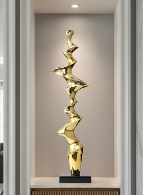 玄关艺术创意壁龛细高装饰大摆件客厅入户瘦长型轻奢抽象雕塑落地