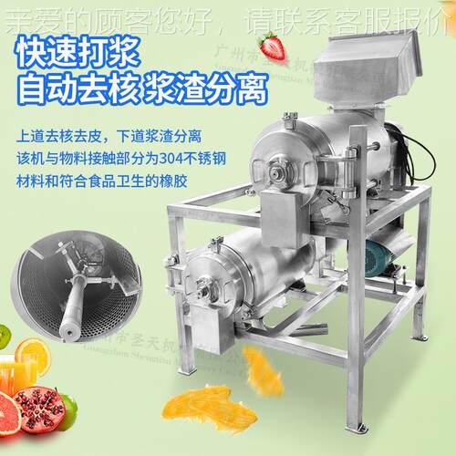 大果型CYI枇杷芒去核工打浆机 业全自动芒打果浆机 果蔬挤压脱汁