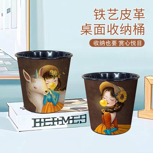 铁艺画笔收纳桶美术生笔洗大容量超大笔筒桌面小铁桶花盆儿童水桶