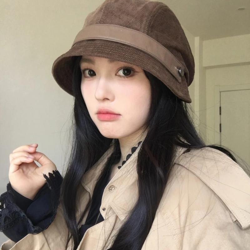 VINSAMEW上海专卖 一帽多戴渔夫帽女鸭舌帽文艺复古显脸小八角帽