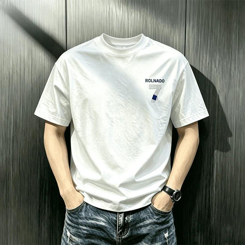 名品坊1男装2026新款男士短袖上衣潮流轻奢印花T恤时尚百搭舒适