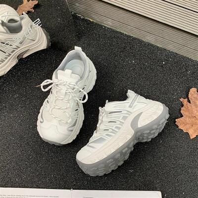 坤元百货商铺老爹鞋春季厚底绑带高级女2026年新休闲鞋潮透气运动