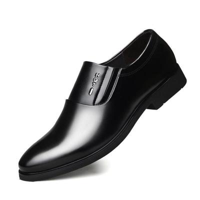 点击率甄选真软皮潮鞋加t绒商务正装皮鞋男士休闲套脚保暖男棉鞋