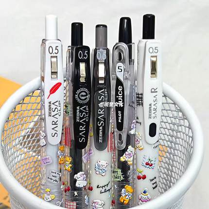 日本ZEBRA斑马樱桃小熊限定日系可爱中性笔ins学生考试刷题0.5多巴胺按动式日常书写考试专用黑色卡通速干
