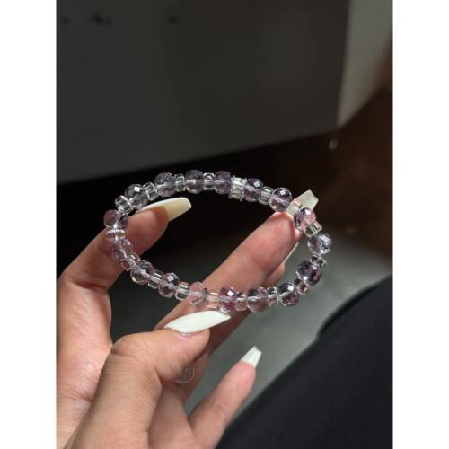 白水晶玻紫随形手串天然水晶