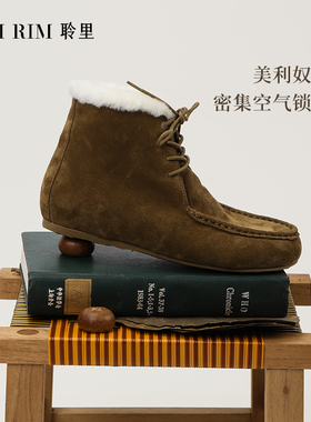 RIM RIM聆里手工塑形雪地靴羊绒一体自发热保暖秋冬防滑加厚短靴