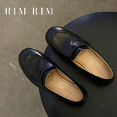 RIM2025秋冬新款 塑型马皮鞋 复古英伦风小皮鞋 RIM 一脚蹬乐福鞋 女