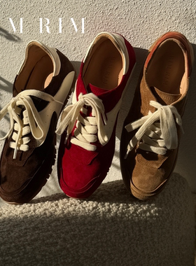 RIM RIM百搭复古阿甘鞋女2025新款平底板鞋德训鞋轻便运动休闲鞋