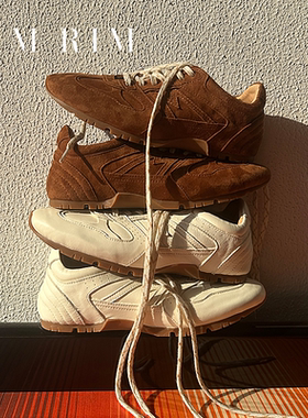 RIM RIM拼色手工设计感浅口单鞋女2025新款休闲百搭厚底阿甘鞋