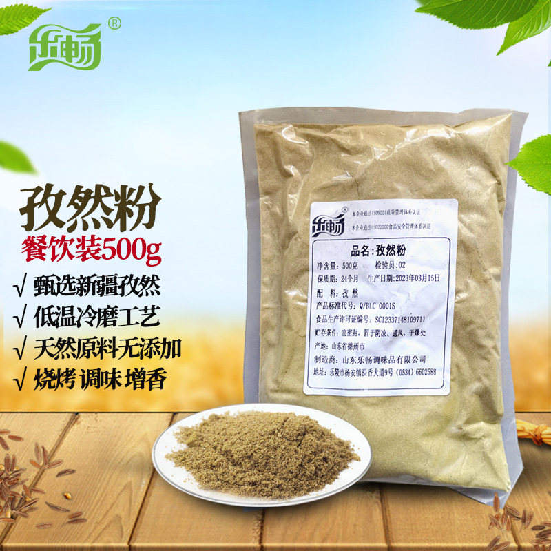 乐畅纯孜然粉500g大袋商用纯正孜然粉烧烤料撒料佐料烧烤调料